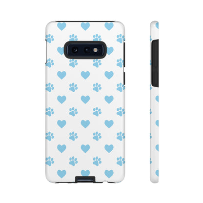 Blue Paw Prints & Hearts – Samsung Galaxy Case for Pet Lovers