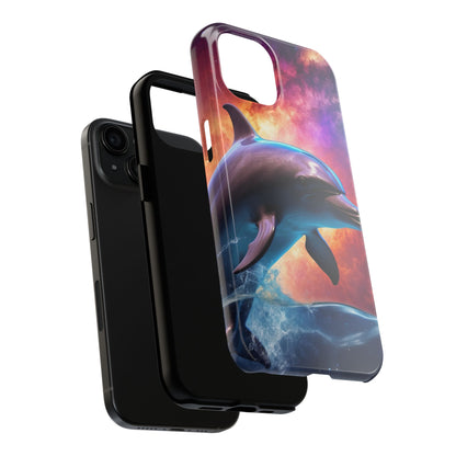 Cosmic Dolphin Galaxy Art - iPhone Case