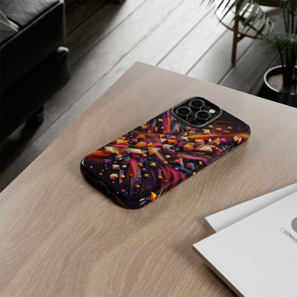 Vibrant Geometric Case | Futuristic Cosmic Art