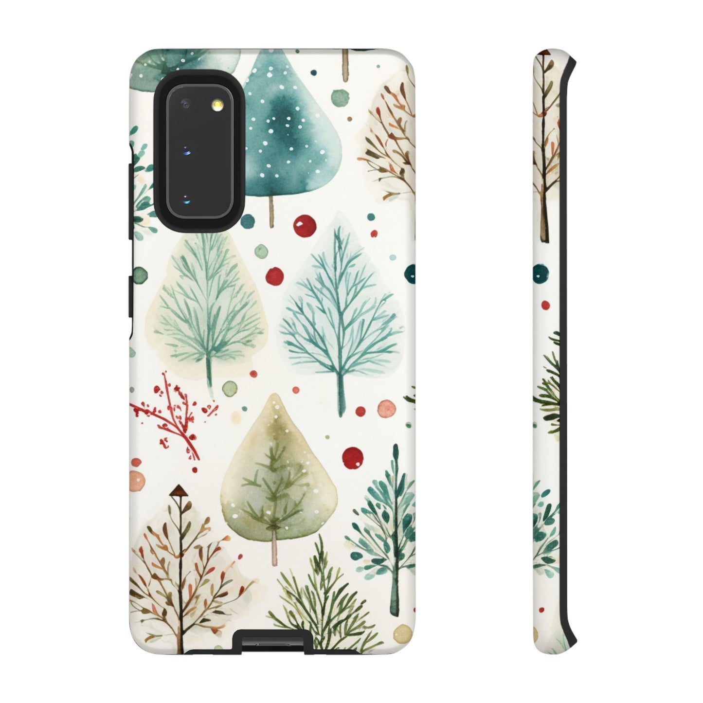 Watercolor Winter Trees Samsung Galaxy Case – Nature-Inspired, Holiday Theme Protective Cover