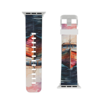 Sunset Sail Watercolor Boat Apple Watch Band