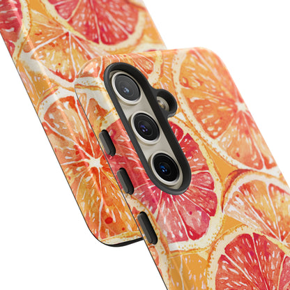 Watercolor Citrus Splash Tough Samsung Galaxy Case – Vibrant Fruit Print, Shock-Resistant Design