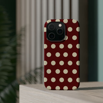 Classic Red & Cream Polka Dots - MagSafe iPhone Case