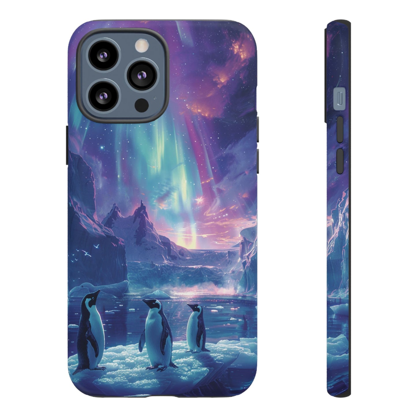 Penguin Parade Northern Lights iPhone Case