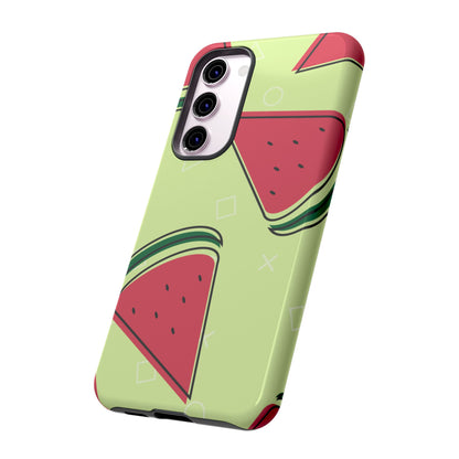 Watermelon Slice Samsung Galaxy Case – Fresh & Fun Design with Retro Geometric Pattern