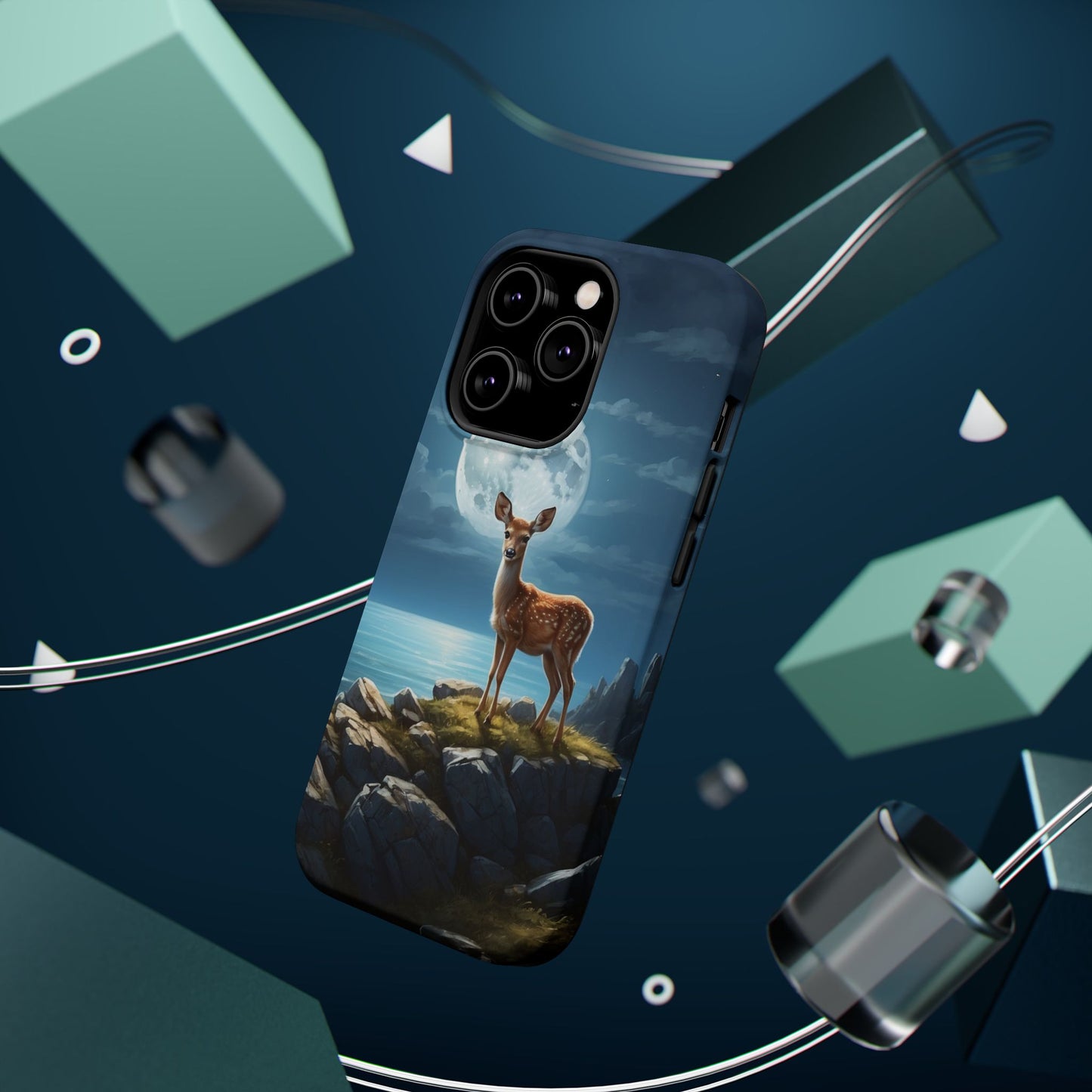 Enchanted Fawn Under the Moonlit Sky MagSafe iPhone Case