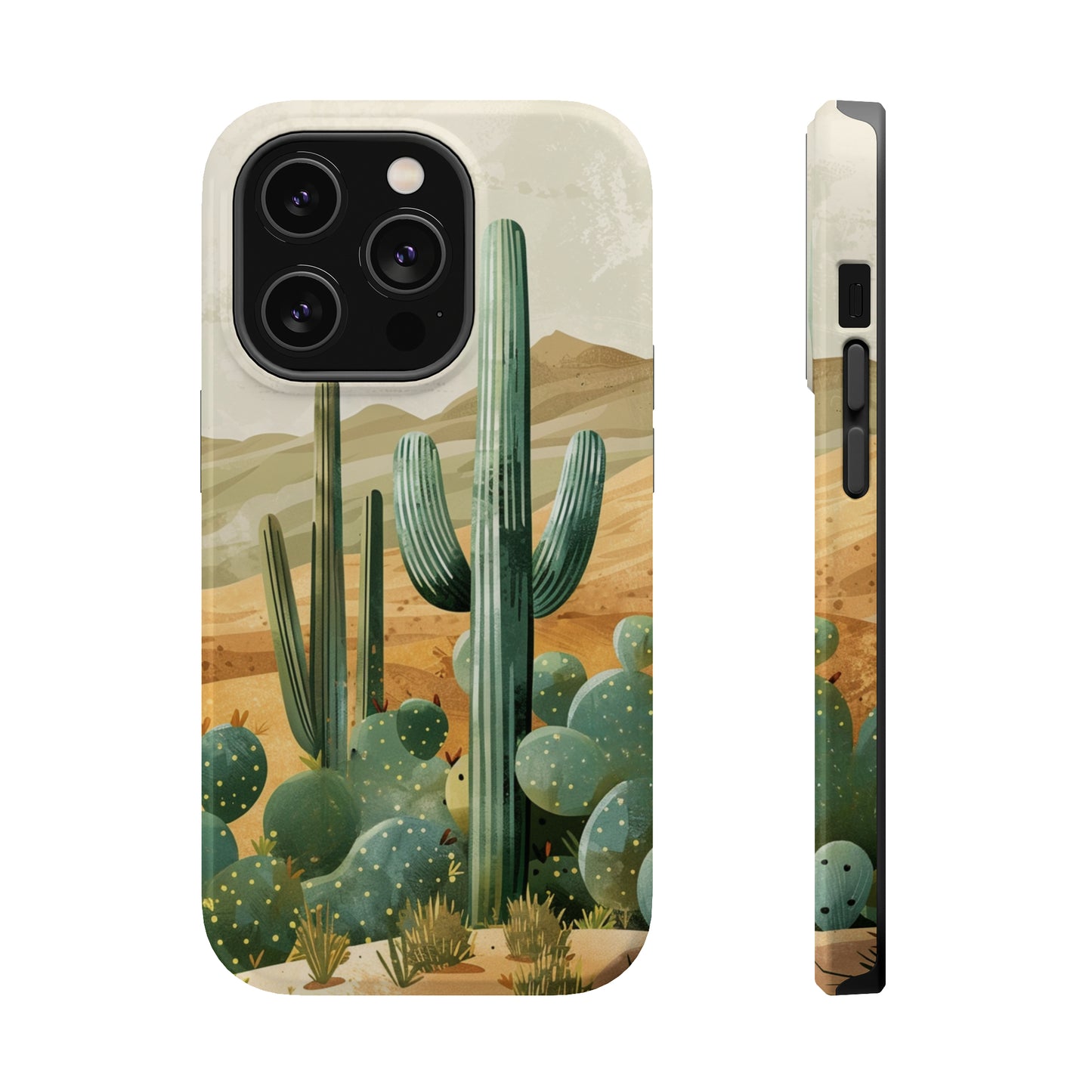 Desert Oasis MagSafe iPhone Case - Embrace the Western Spirit With Cactuses For Your iPhone 15, 14, 13, Pro, Plus, & Pro Max