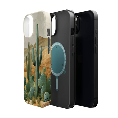 Desert Oasis MagSafe iPhone Case - Embrace the Western Spirit With Cactuses For Your iPhone 15, 14, 13, Pro, Plus, & Pro Max