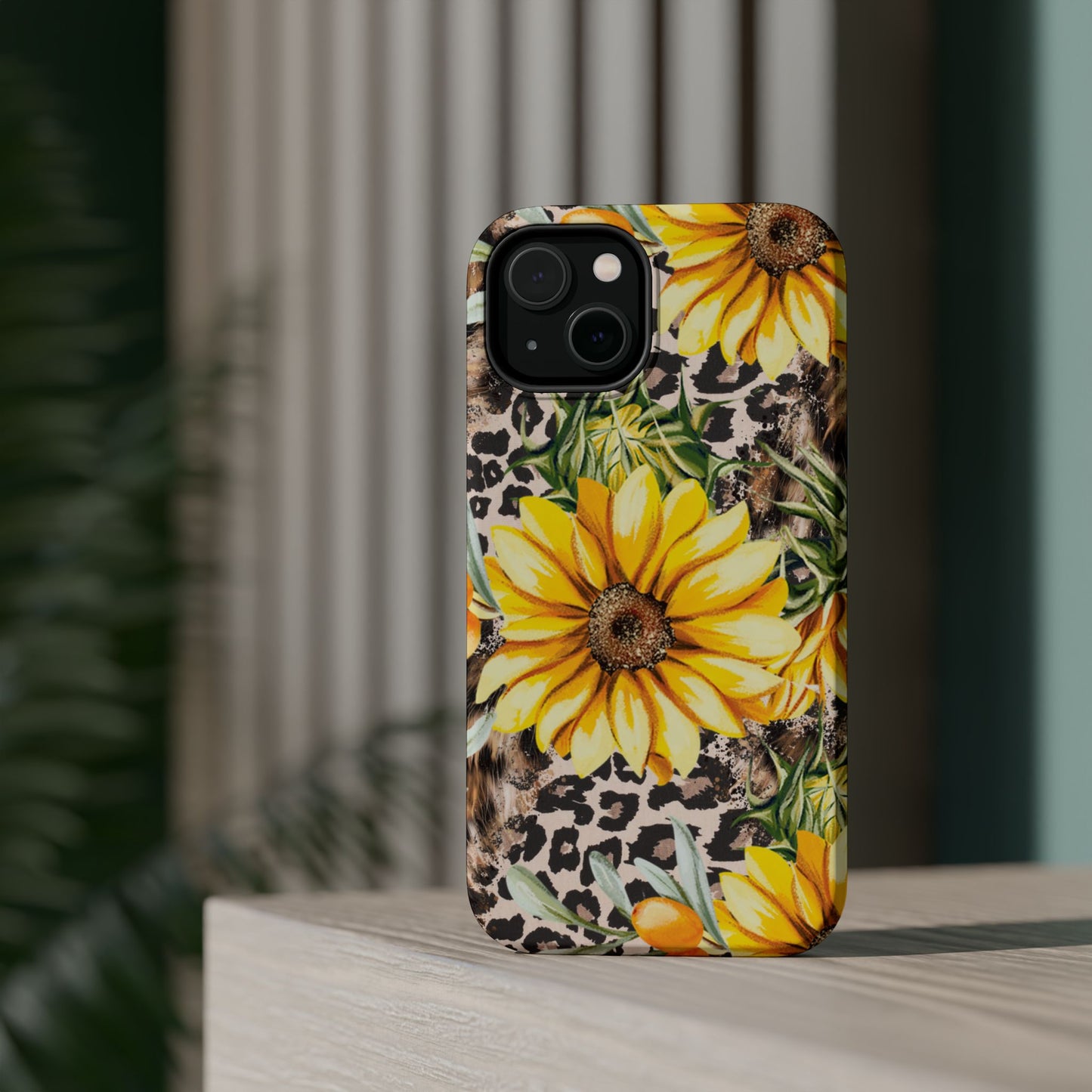 Leopard Sunflower Chic - MagSafe  iPhone Series Case