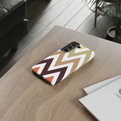 Earthy Chevron Samsung Galaxy Case – Boho-Inspired Design with Dual-Layer Protection