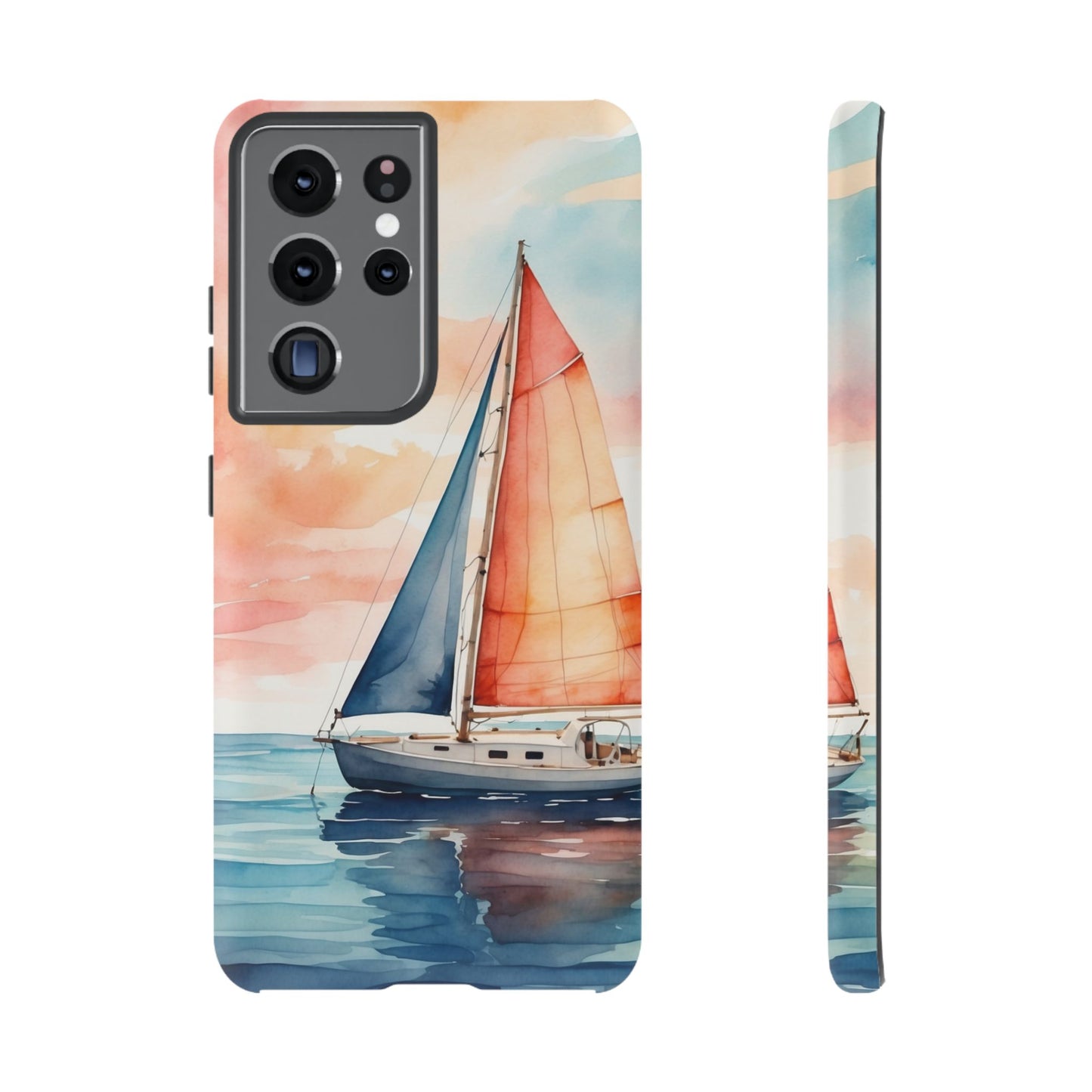 Sunset Sail Samsung Galaxy Case – Watercolor Sailboat and Sky Design