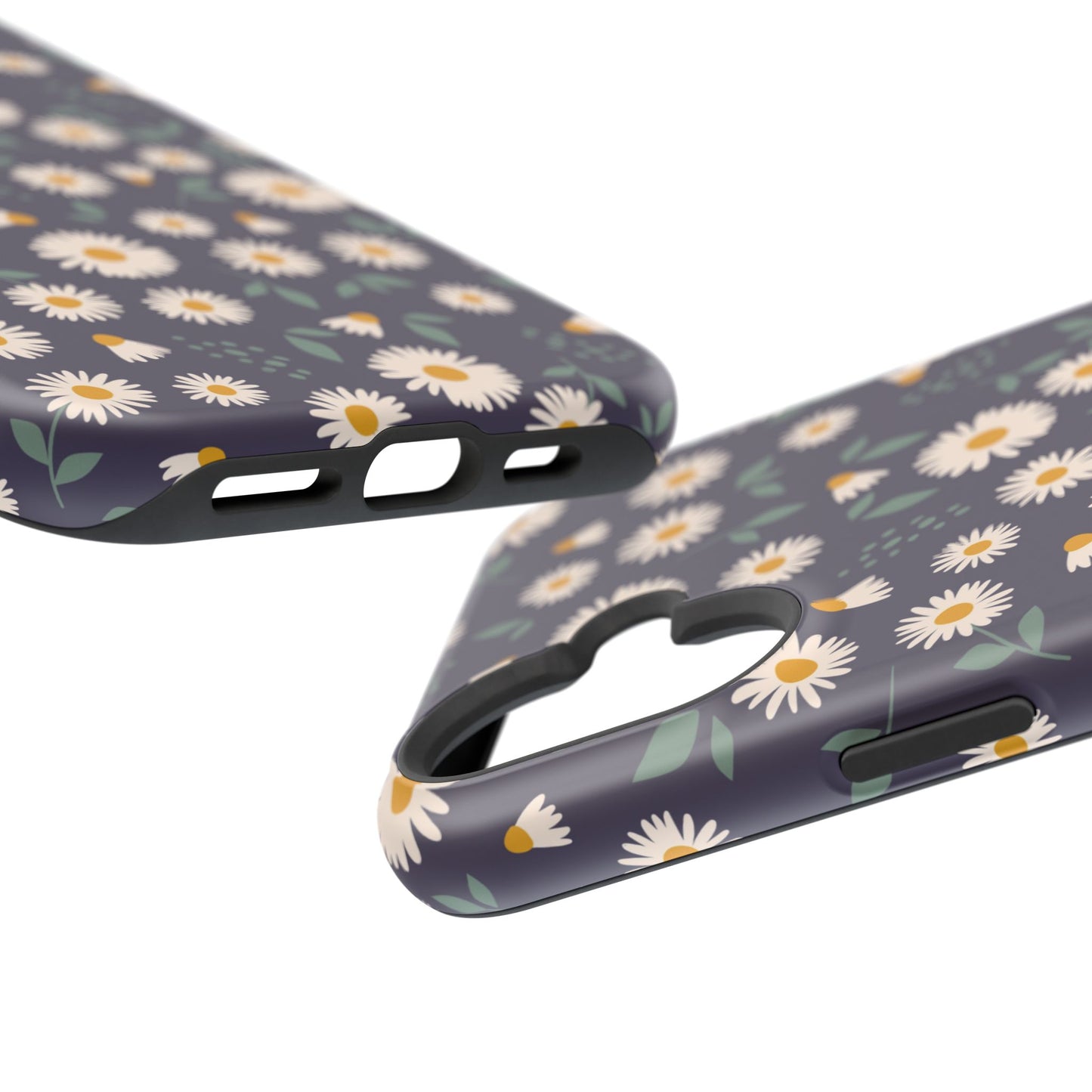 Midnight Daisy MagSafe iPhone Case – Dark Navy Floral Design, Slim and Protective