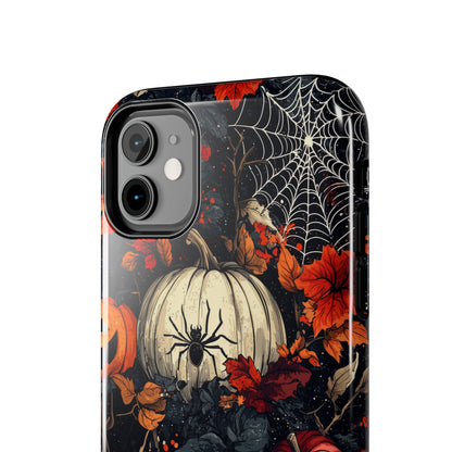 Hauntingly Elegant Halloween iPhone Case – Pumpkins, Spiders, and Autumn Leaves Design - BOGO Cases