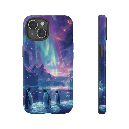 Penguin Parade Northern Lights iPhone Case