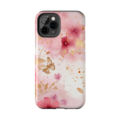 Blush Pink Floral Butterfly - iPhone Case