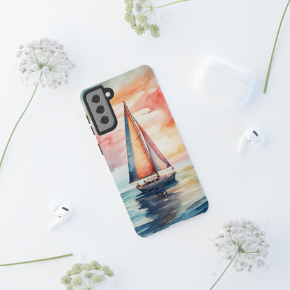 Sailboat Sunset Samsung Galaxy Case – Vibrant Watercolor Design