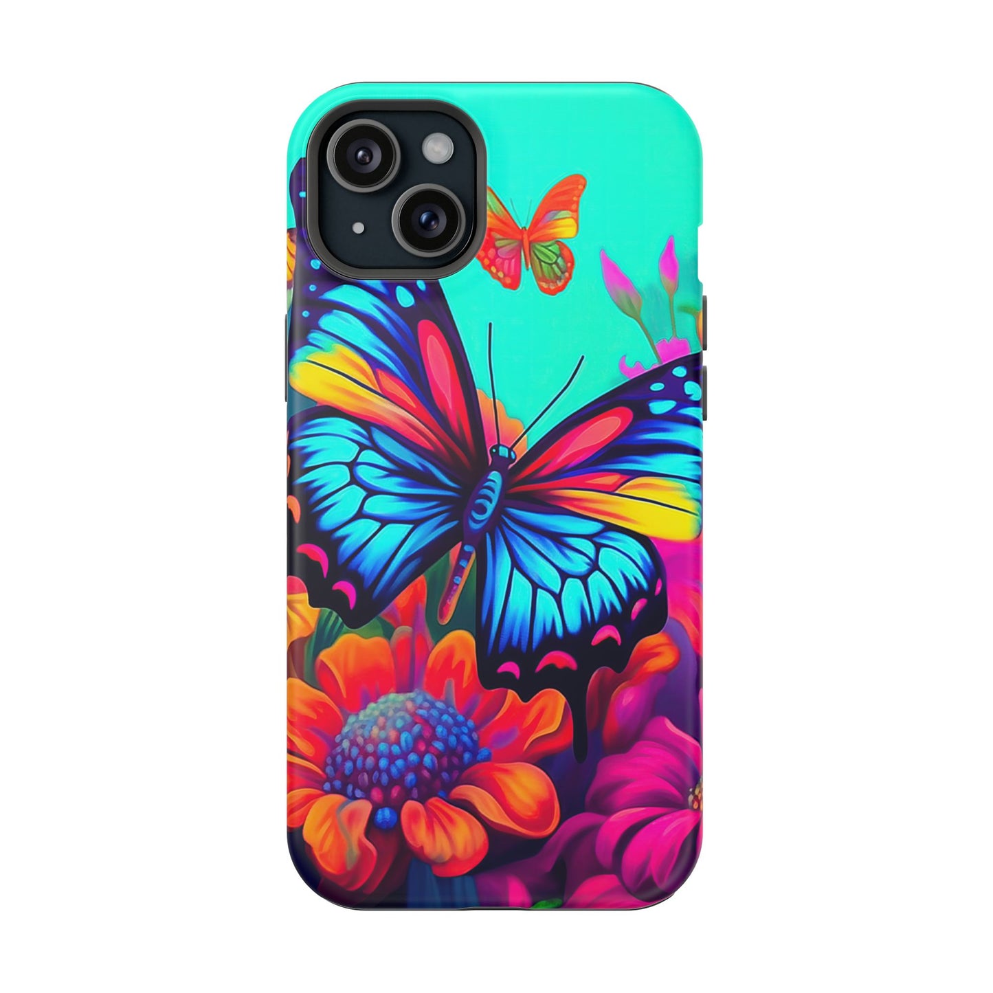 Vivid Butterfly & Floral Burst - MagSafe iPhone Case