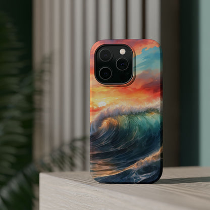 Ocean Wave Sunset MagSafe iPhone Case – Coastal Vibes Design