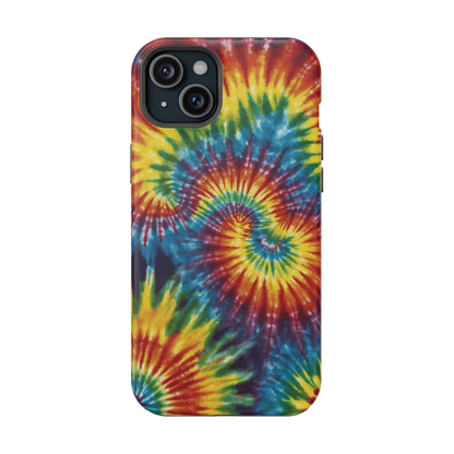 Retro Rainbow Tie-Dye MagSafe Case – Swirl Design