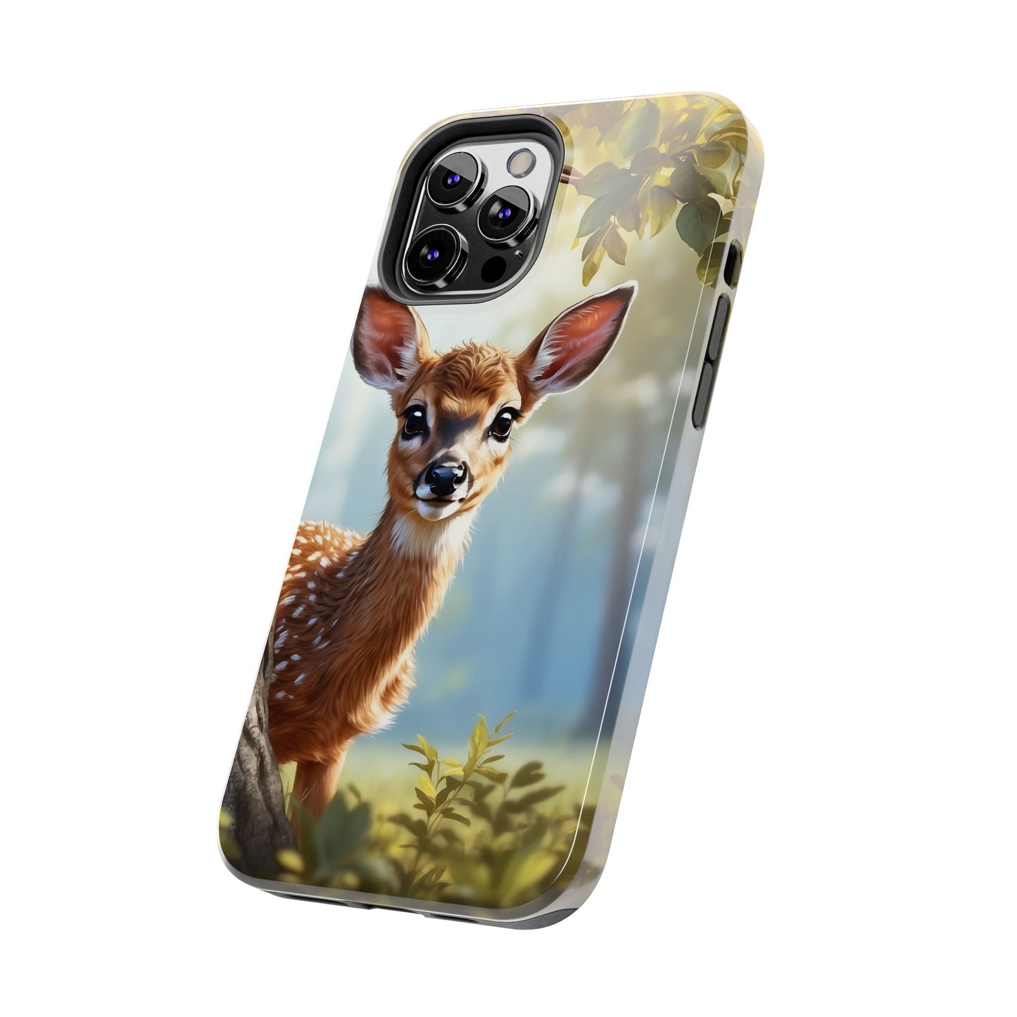 Whimsical Fawn in a Sunlit Forest iPhone Case