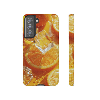 Citrus Orange Splash Samsung Galaxy Case – Dual-Layer Tough Protection, Vibrant Summer Design