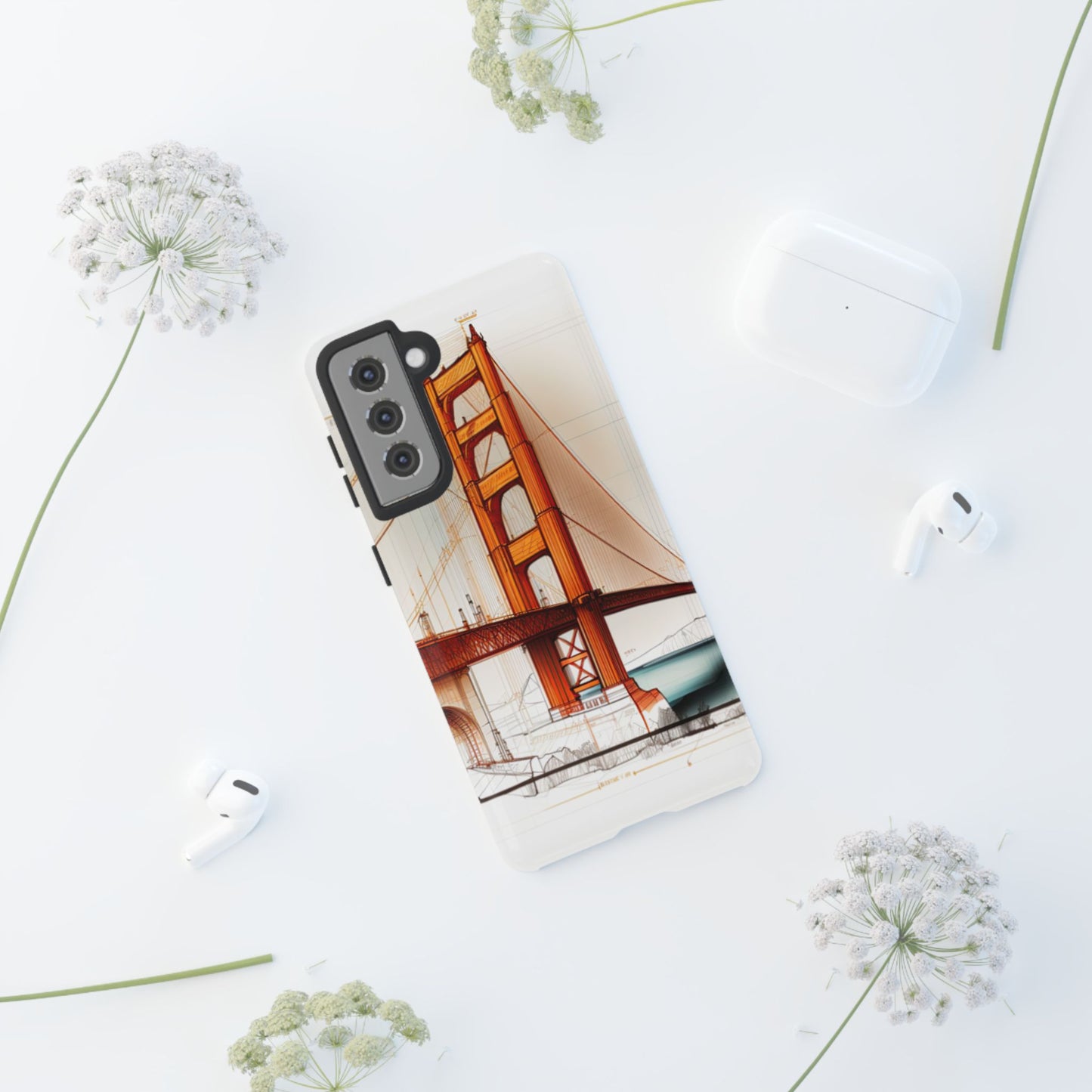 Golden Gate Bridge Samsung Galaxy Case - Architectural Sketch Design