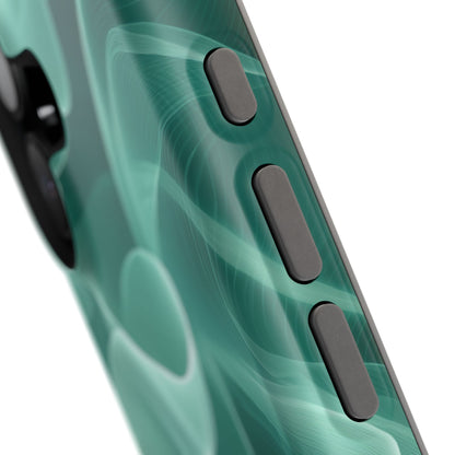 Emerald Flow MagSafe iPhone Case – Translucent Green Fabric-Inspired Design