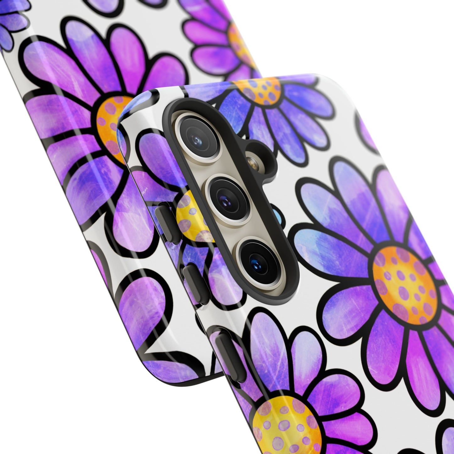 Purple Daisy Delight Samsung Galaxy Case – Slim Profile, Glossy Finish