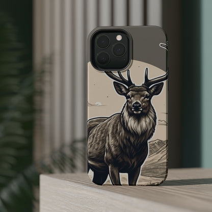 Monochrome Majesty – Regal Stag MagSafe iPhone Cases