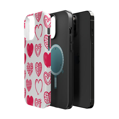 Funky Pink Hearts – MagSafe iPhone Case