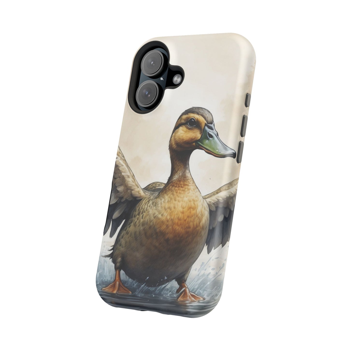 Graceful Duck in Watercolor Scene - MagSafe iPhone Case