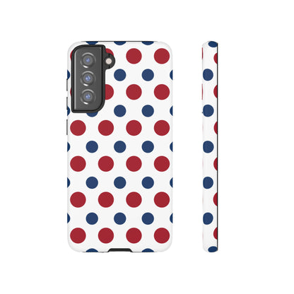 Patriotic Navy, White, and Red Polka Dot Samsung Galaxy Case