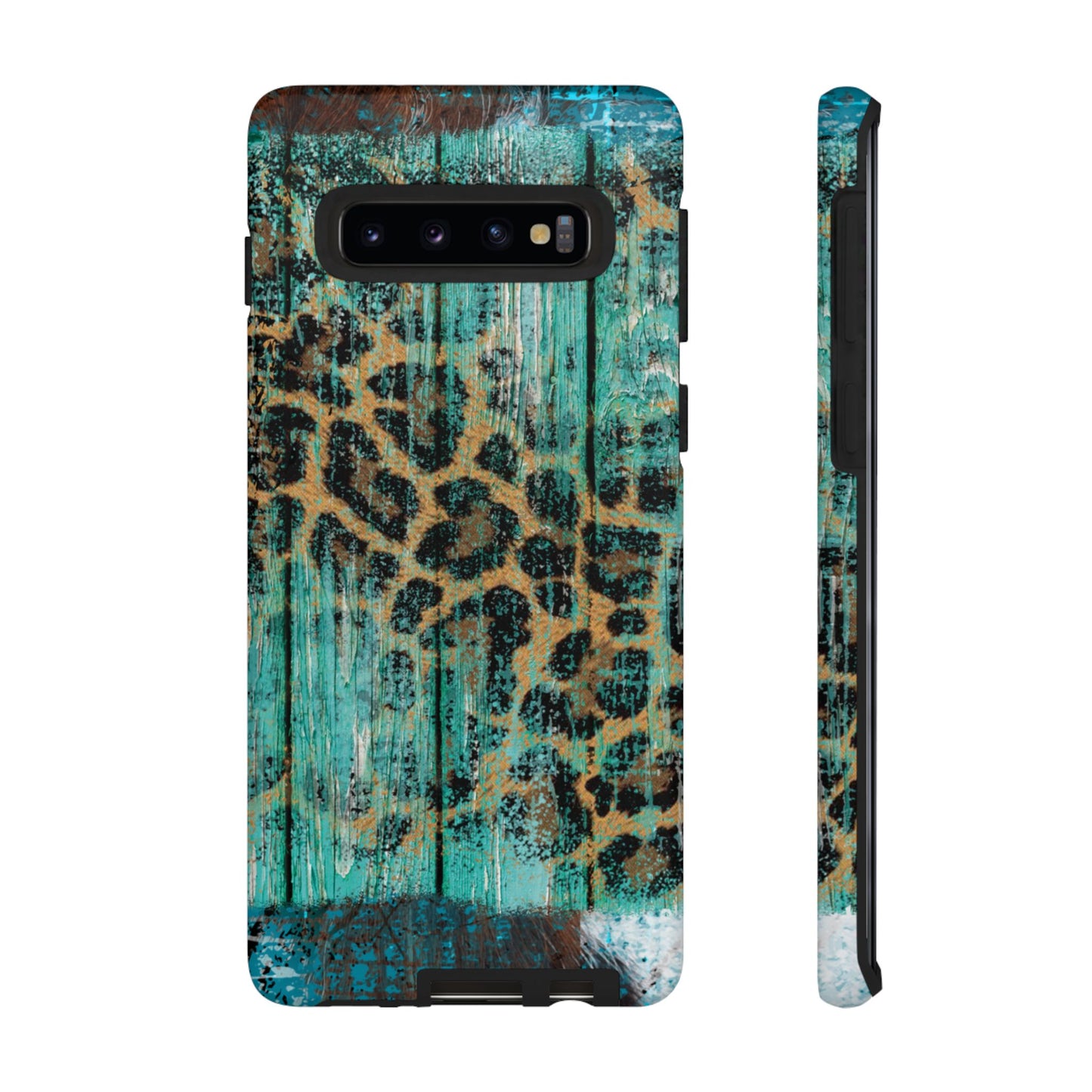 Turquoise Rustic Leopard Wood - Samsung Galaxy Series Case