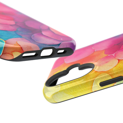 Sunset Petals Watercolor MagSafe iPhone Case – Slim Design, Glossy Finish