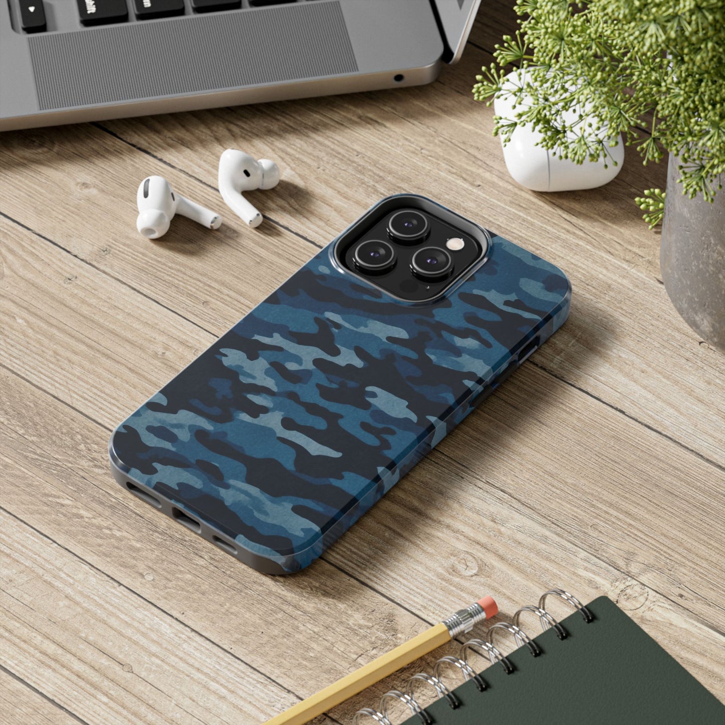 Dark Blue Camouflage – Stylish and Durable iPhone Case for Everyday Use