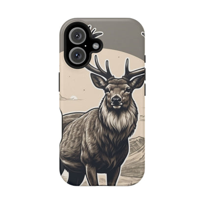 Monochrome Majesty – Regal Stag MagSafe iPhone Cases