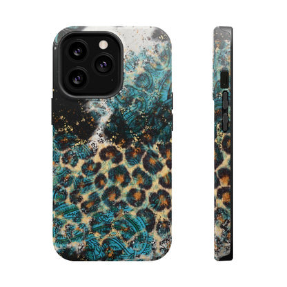 Turquoise Paisley Cowhide Leopard - MagSafe iPhone Series Case