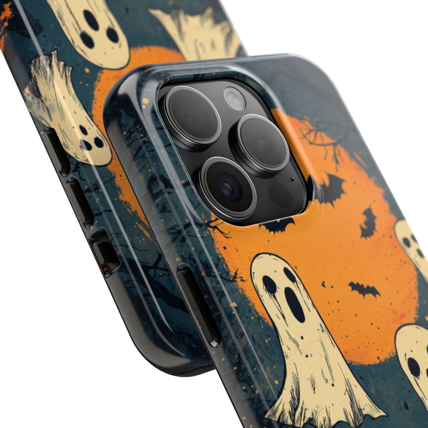 Haunted Ghosts & Full Moon iPhone Case – Spooky Halloween Design