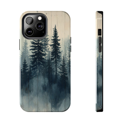 Misty Forest Wood iPhone Case - Nature-Inspired Protective Cover