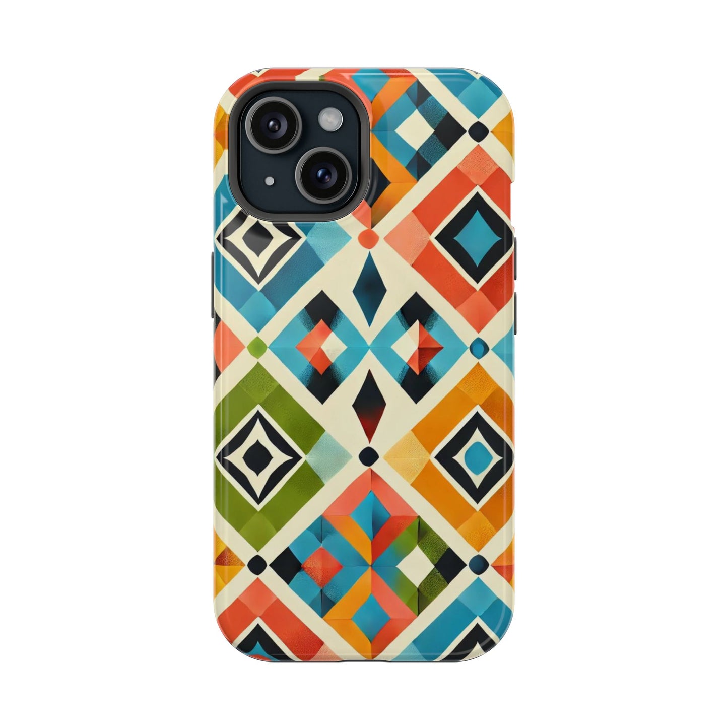 Harlequin Geometric MagSafe iPhone Case - Vibrant Abstract Protective Cover