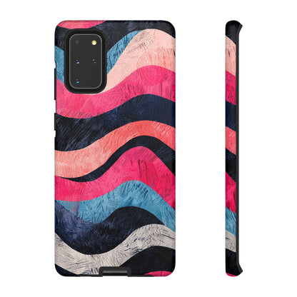 Abstract Wave Pattern Samsung Galaxy Case – Shockproof, Matte Finish, Dual-Layer Protection