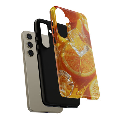 Citrus Orange Splash Samsung Galaxy Case – Dual-Layer Tough Protection, Vibrant Summer Design