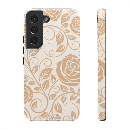 Vintage Rose Vine Tough Samsung Galaxy Case – Elegant Floral Pattern with Dual-Layer Protection