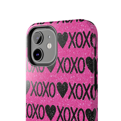 XOXO Glitter Hearts iPhone Case