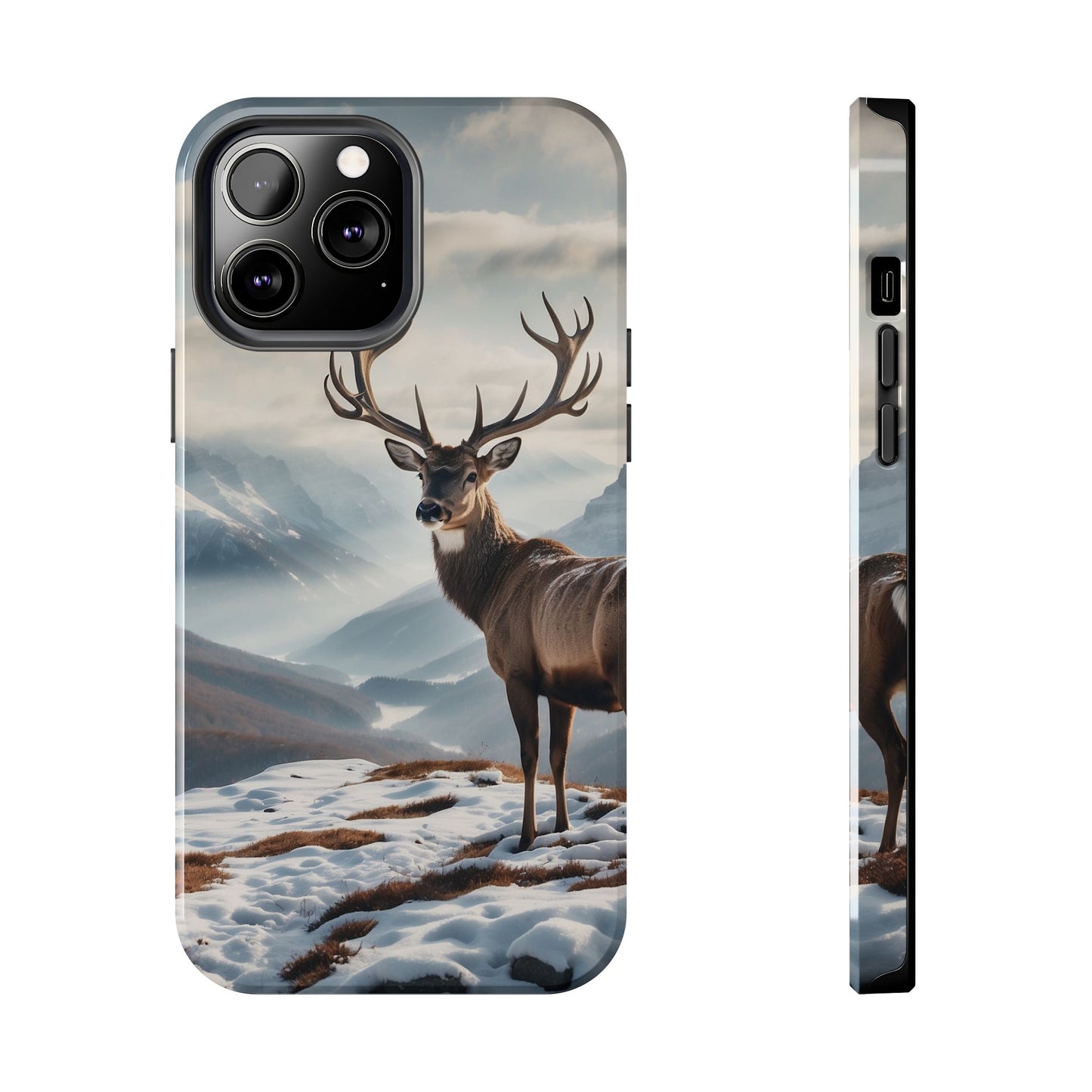 Alpine Majesty: Stag in Snow – iPhone Case