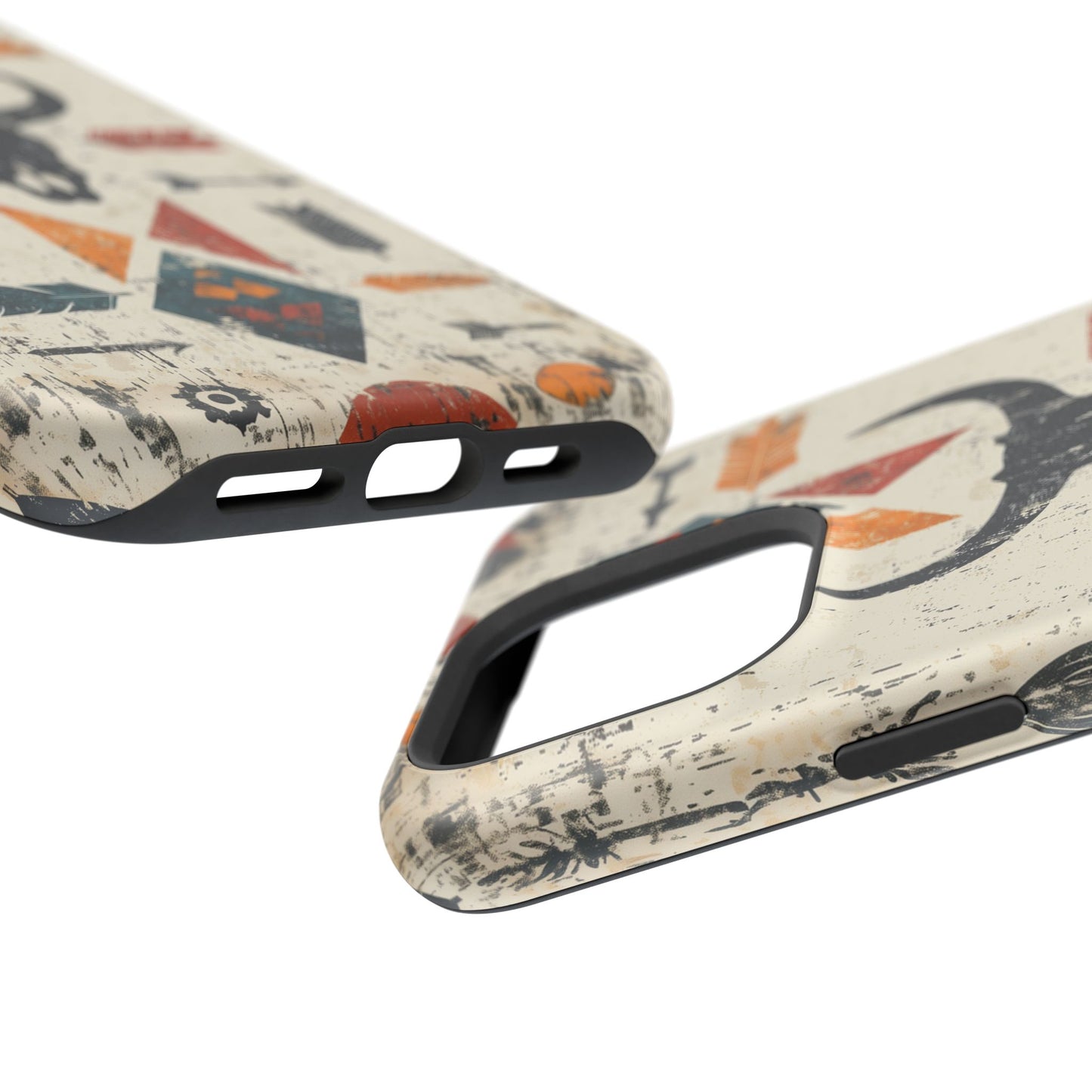 Tribal Bull Skull & Arrows Tough MagSafe iPhone Case – Rustic Western Design, Dual-Layer Protection