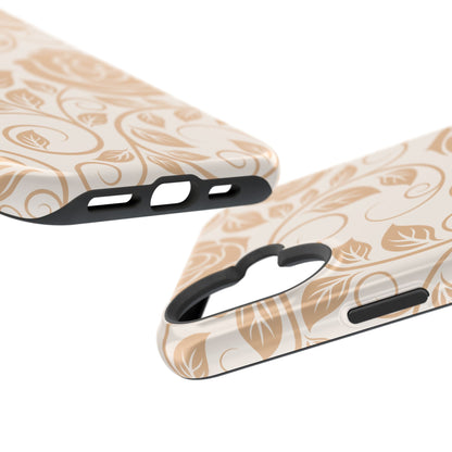 Vintage Rose Vine Tough MagSafe iPhone Case – Elegant Floral Pattern with Dual-Layer Protection