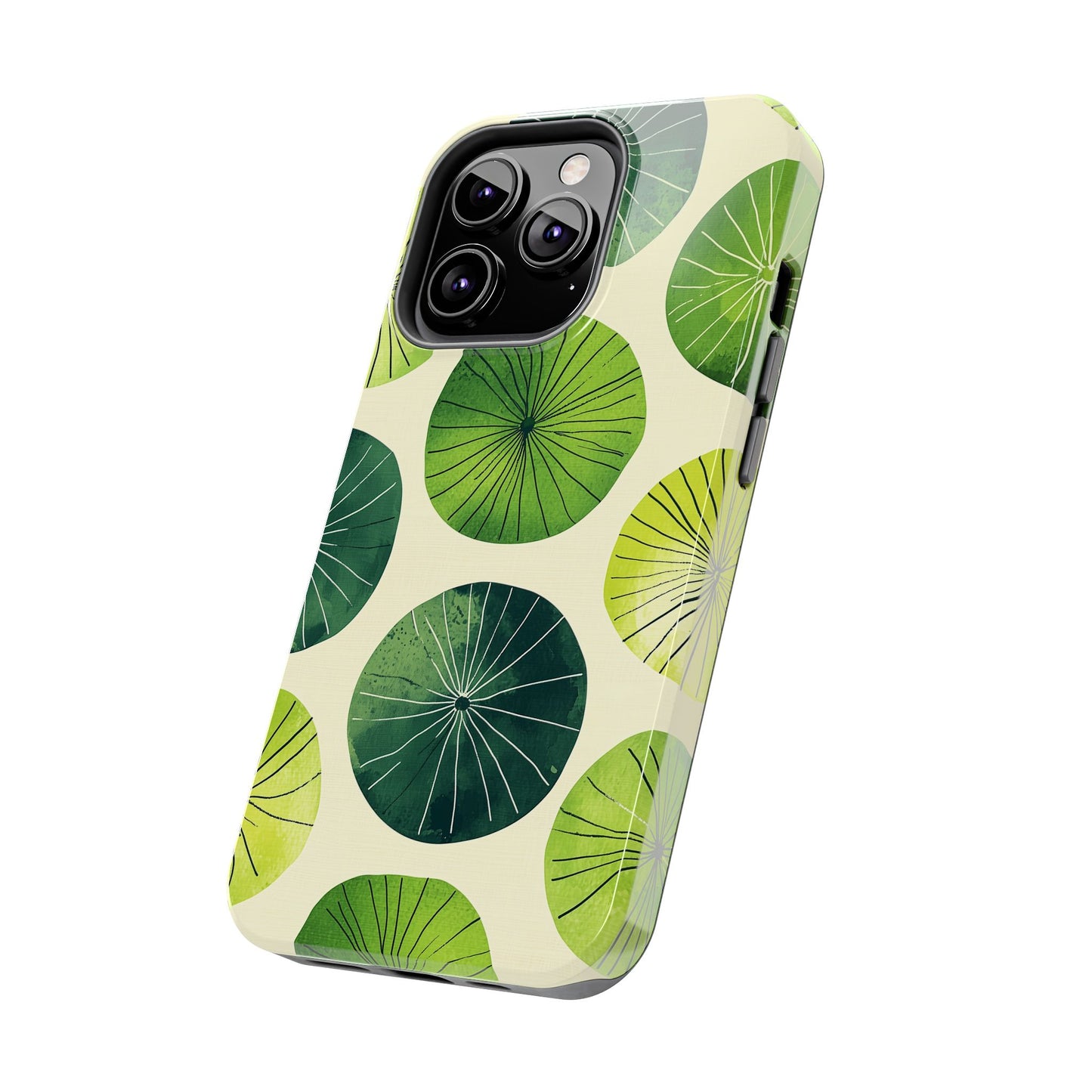 Watercolor Lily Pads iPhone Case – Shockproof, Matte Finish, Dual-Layer Protection