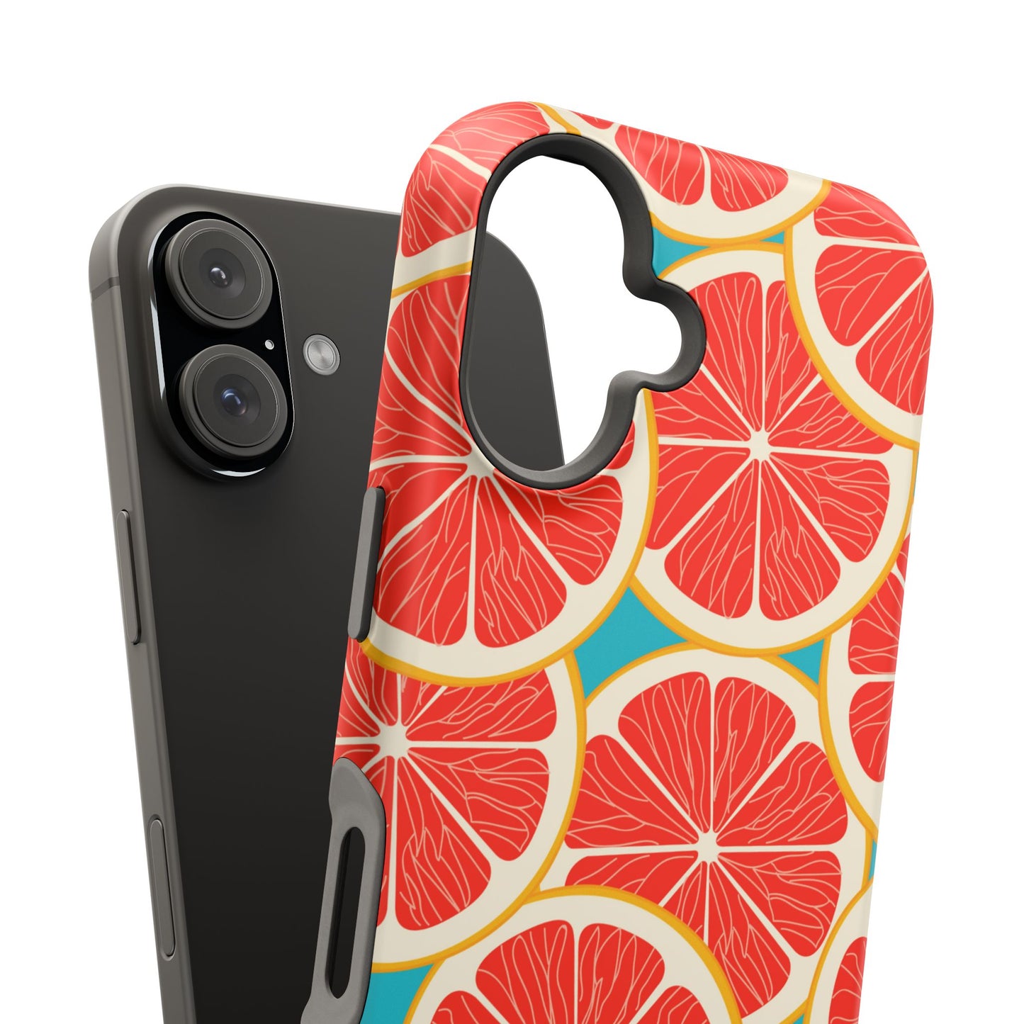 Ruby Grapefruit Pop Tough MagSafe iPhone Case – Vibrant Citrus Design, Shock-Resistant Protection