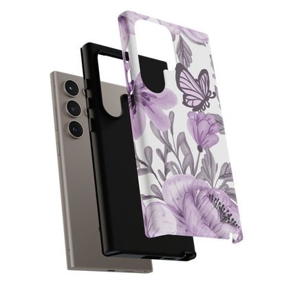 Lavender Bloom Butterfly Samsung Galaxy Case – Delicate Floral Design with Watercolor Details